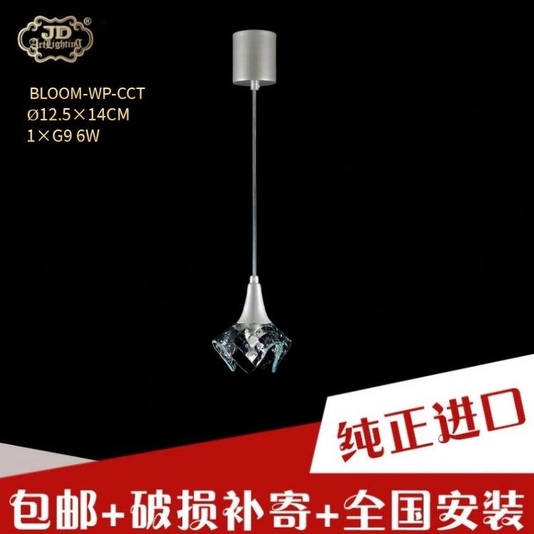 捷克工厂原装进口新款透明玻璃花朵组合鱼线吊灯餐厅吧台卧室床头